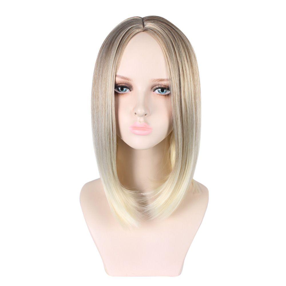 Wig PINEAPPLE Blonde Hot Rambut Sintetis Full Wig Pendek Warna Natural