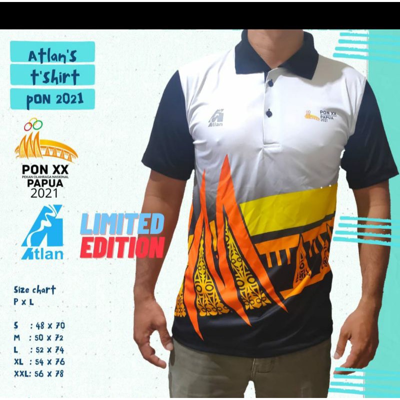 T-shirt/Baju/Kaos Kerah Pon XX Papua 2021 Full Printing Limited Edition