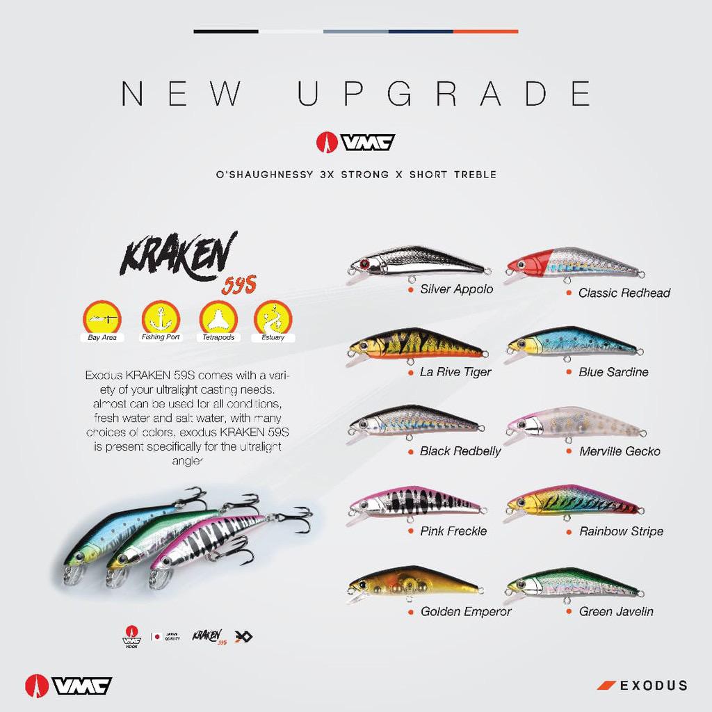 UMPAN LURE MINNOW EXODUS KRAKEN TERBARU ES59s MANCING MANIA