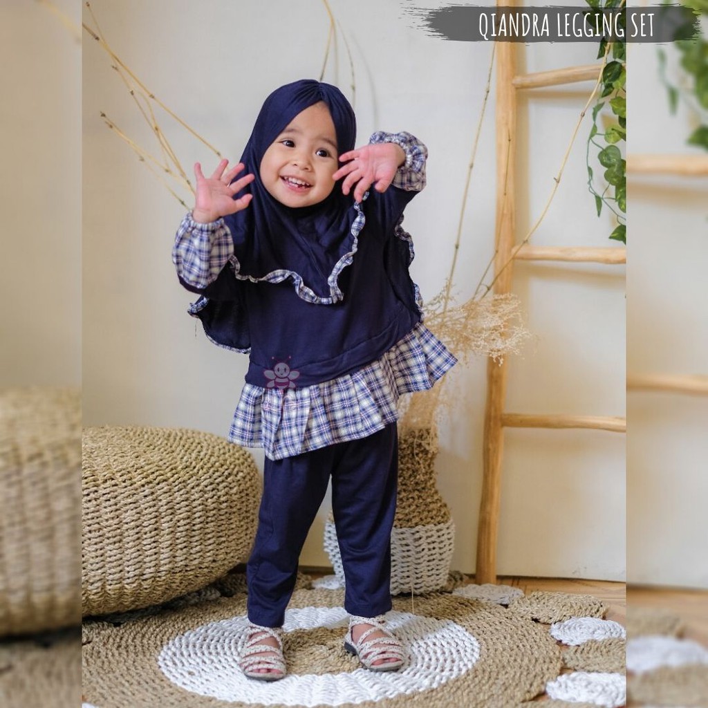 Baju Muslim Anak Perempuan - Setelan Baju Muslim Anak Perempuan - Gamis Kaos Anak  - Qiandra