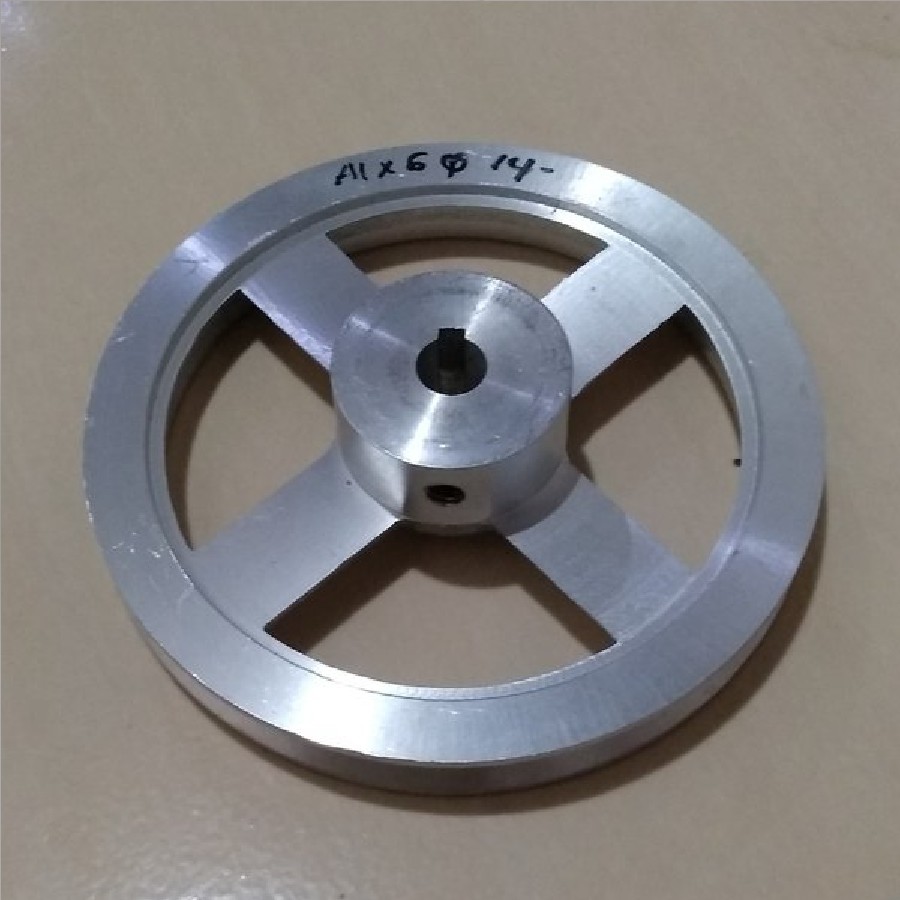 Pulley / Pully / Puli Jalur A1 Diameter 6&quot; Inch As 14 mm Aluminium