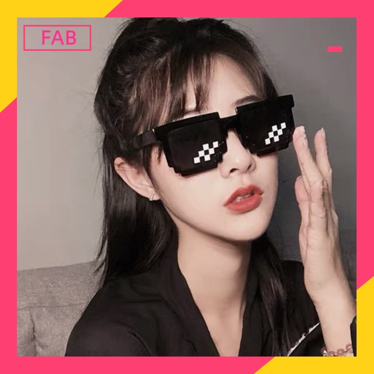 ❤Thug Life❤ FAB  Mosaic Sunglasses Kacamata Hitam Wanita/Pria Small Sunglasses unisex