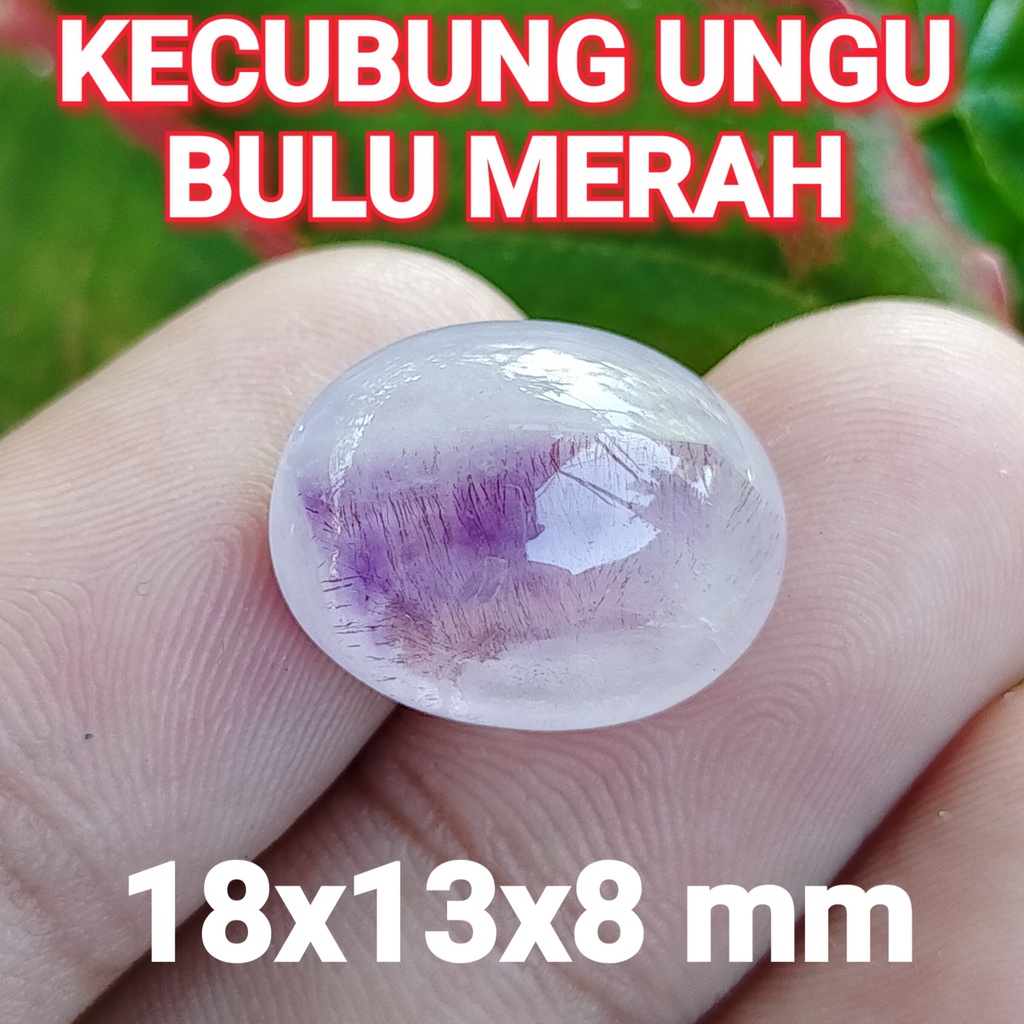 BATU ASLI KECUBUNG UNGU BULU MERAH bkn yaman api opal koleksi moonstone permata star giok BIDURI