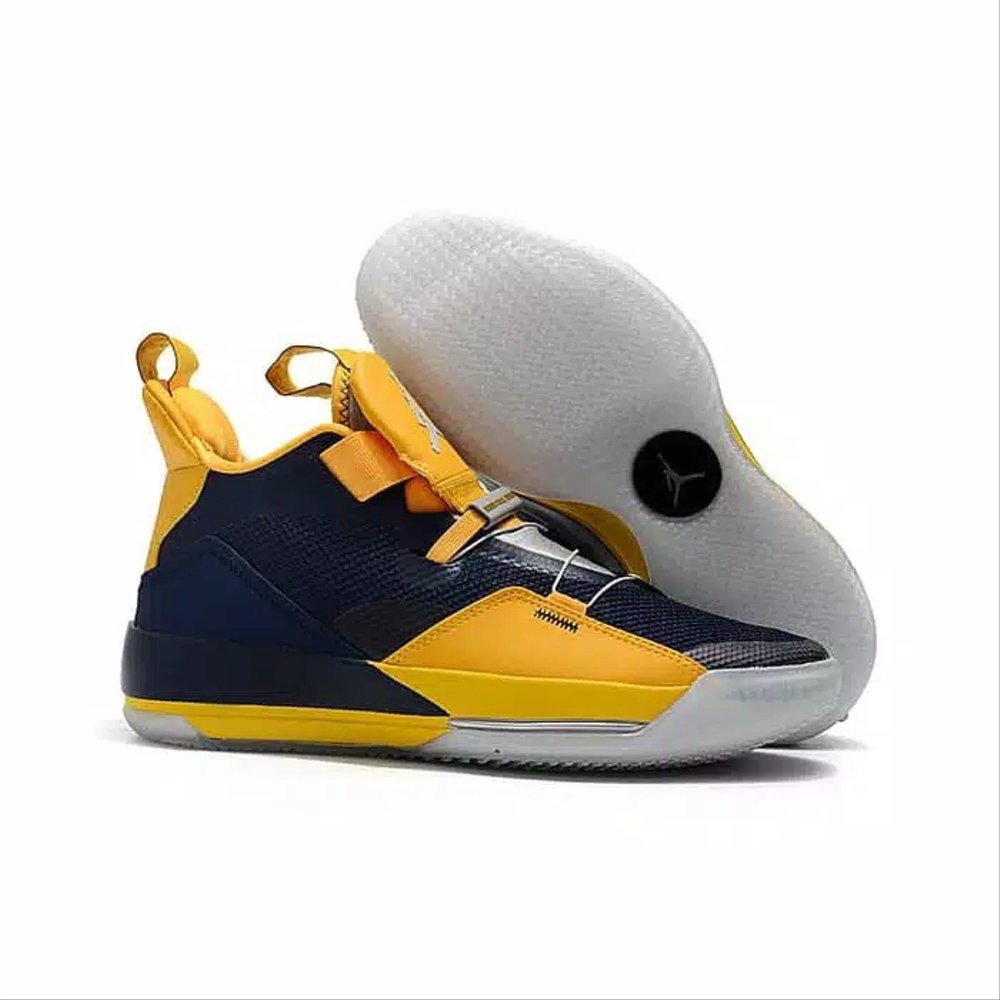 Dijual Nike High Air Jordan 33 XXXIII Michigan PE Navy Blue PK Original Murah