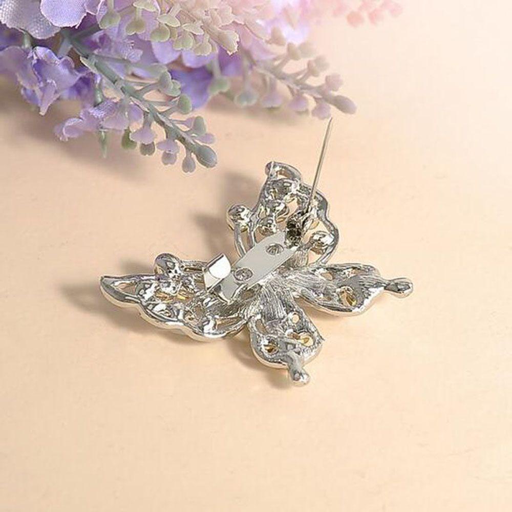 Agustina Bros Pin Pengantin Modis Batu Opal Pernikahan Fashion Perhiasan Kristal Kupu-Kupu Brooch Pin