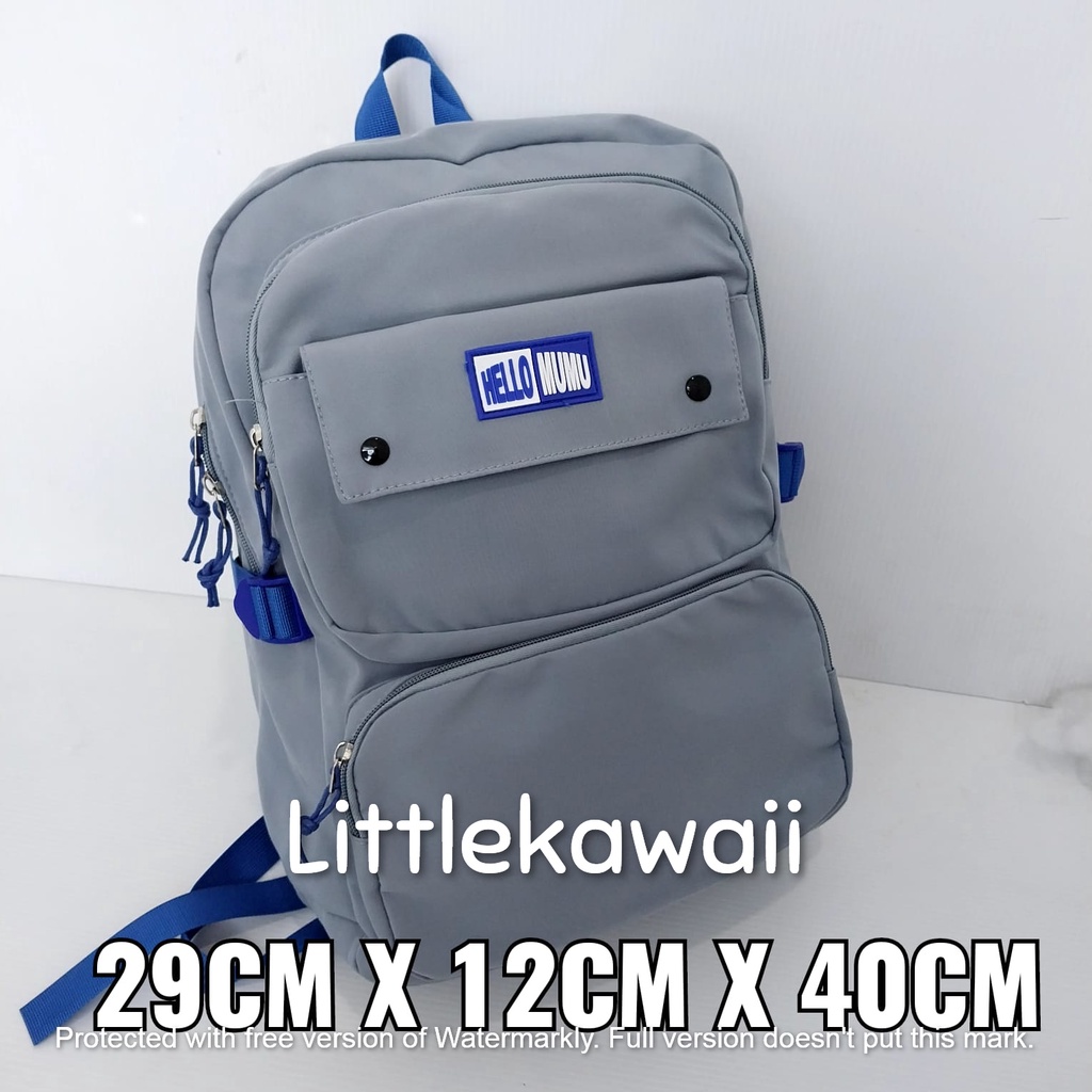 LK/Tas Ransel Laptop Backpack Parasut Sekolah Fashion Remaja Hello Mumu Mix Import