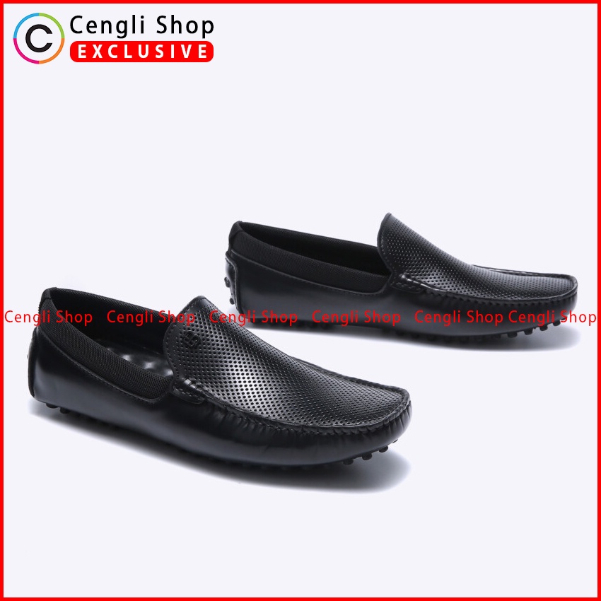 SEPATU LOAFER EVERBEST PRIA ORIGINAL PANSUS KULIT BRANDED HITAM EM44