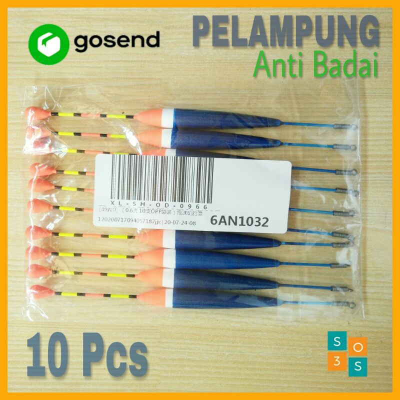 10 Pcs Pelampung Pancing Anti Badai Import Berkualitas