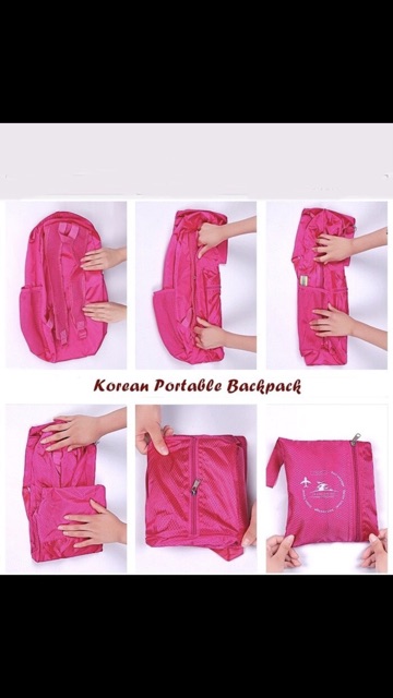 Korean portable backpack ( tas panggung yang bisa dilipat jadi kecil) ok  good quality