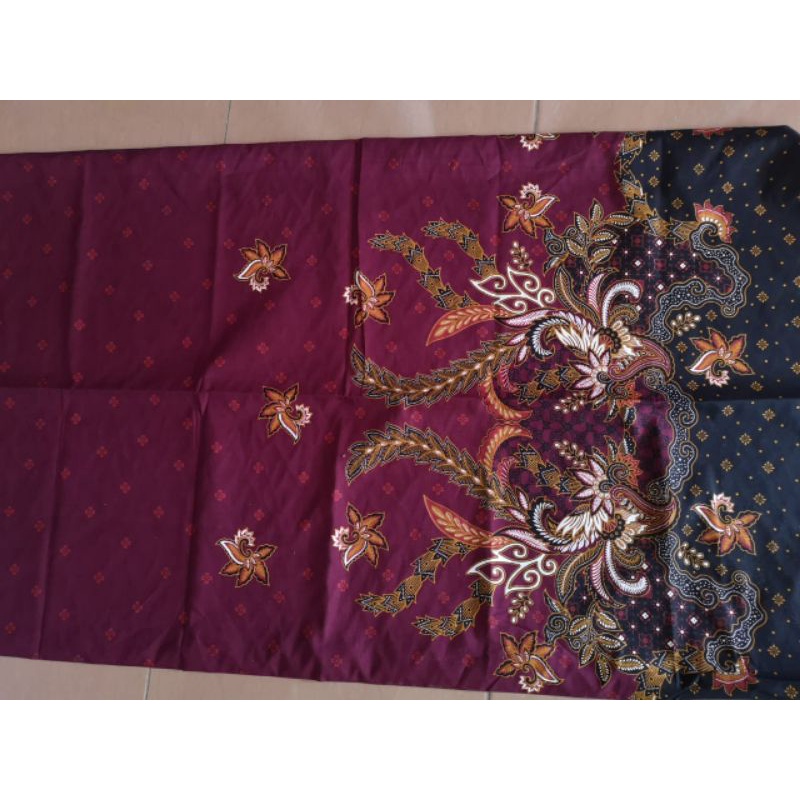 kain batik katun halus pola maroon