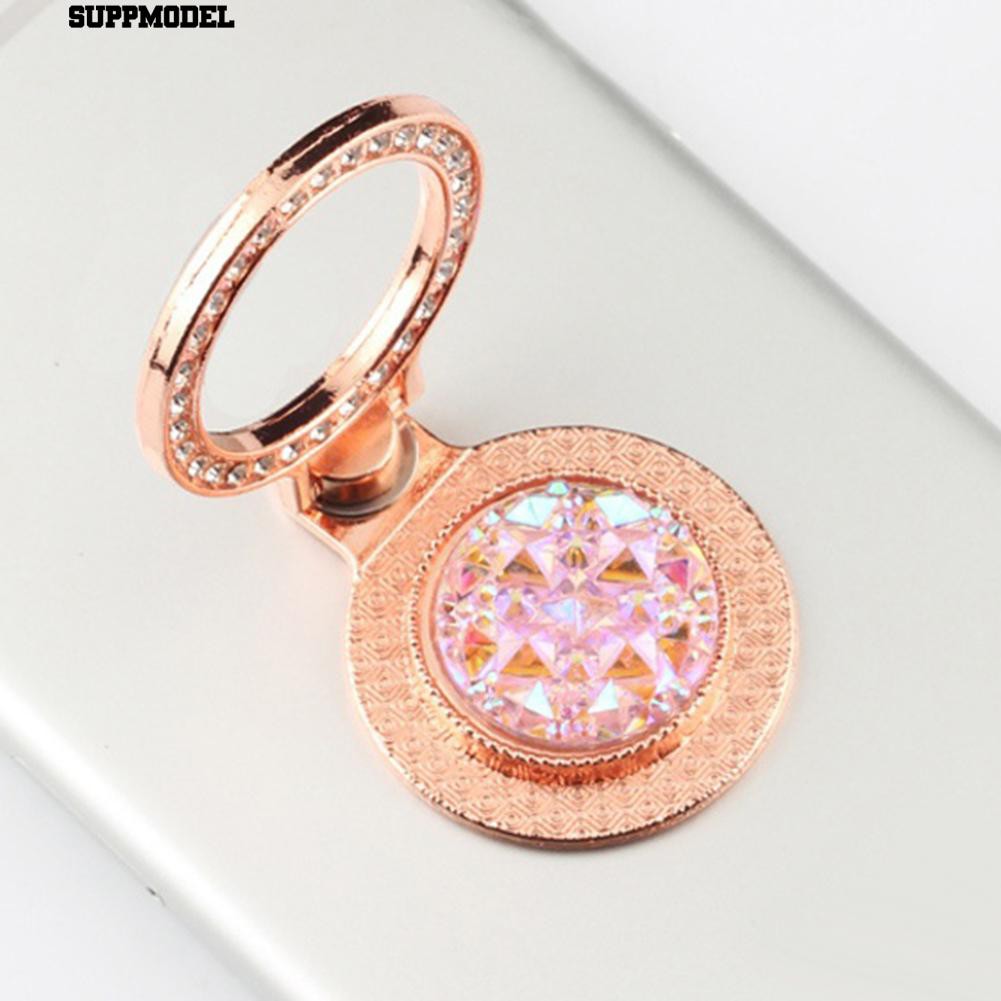 Mode Shiny Rhinestone Phone Ring Stand Finger Holder Gift untuk iPhone iPad