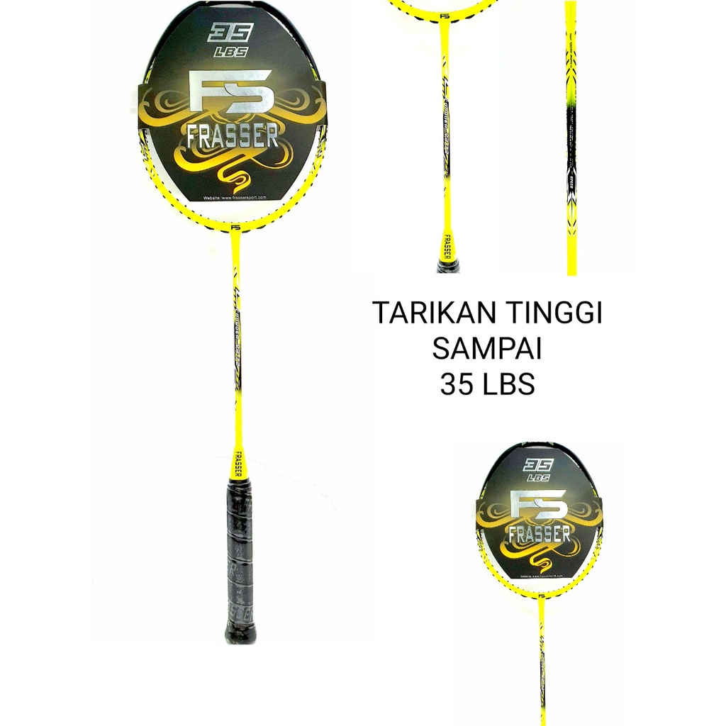 raket badminton bulutangkis frasser conquer vr 72 stabilo black 35 lbs