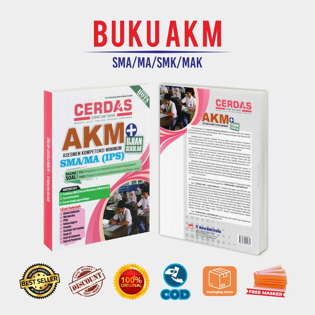 Buku Akm SMA : Tepat Tuntas Aksi Ma-Cerdas Akm + US SMA IPA/IPS-Smart Asesmen Nasional SMA/MA-2