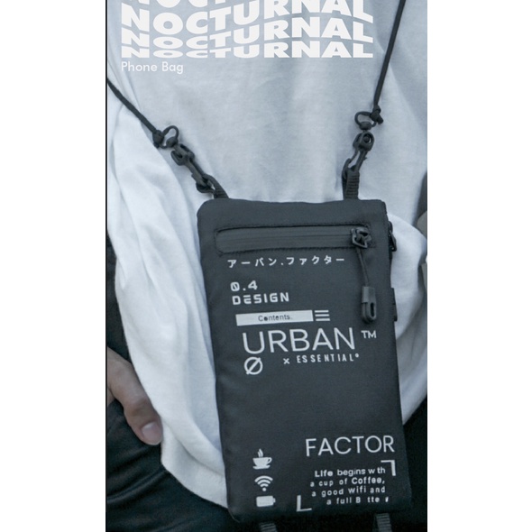 NOCTURNAL BLACK |MNMXURBAN| Tas Selempang Pria Tas Handphone Sling Bag ORIGINAL