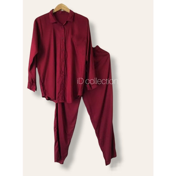 PIYAMA BAJU TIDUR WANITA LENGAN PANJANG|PIYAMA WANITA LENGAN PANJANG POLOS |SET BABYDOLL BUSUI|PAJAM