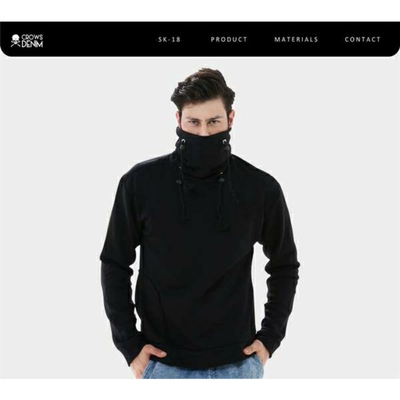 KOREAN JUMPER HOODIE HITAM HOODIE COWOK SWEATER