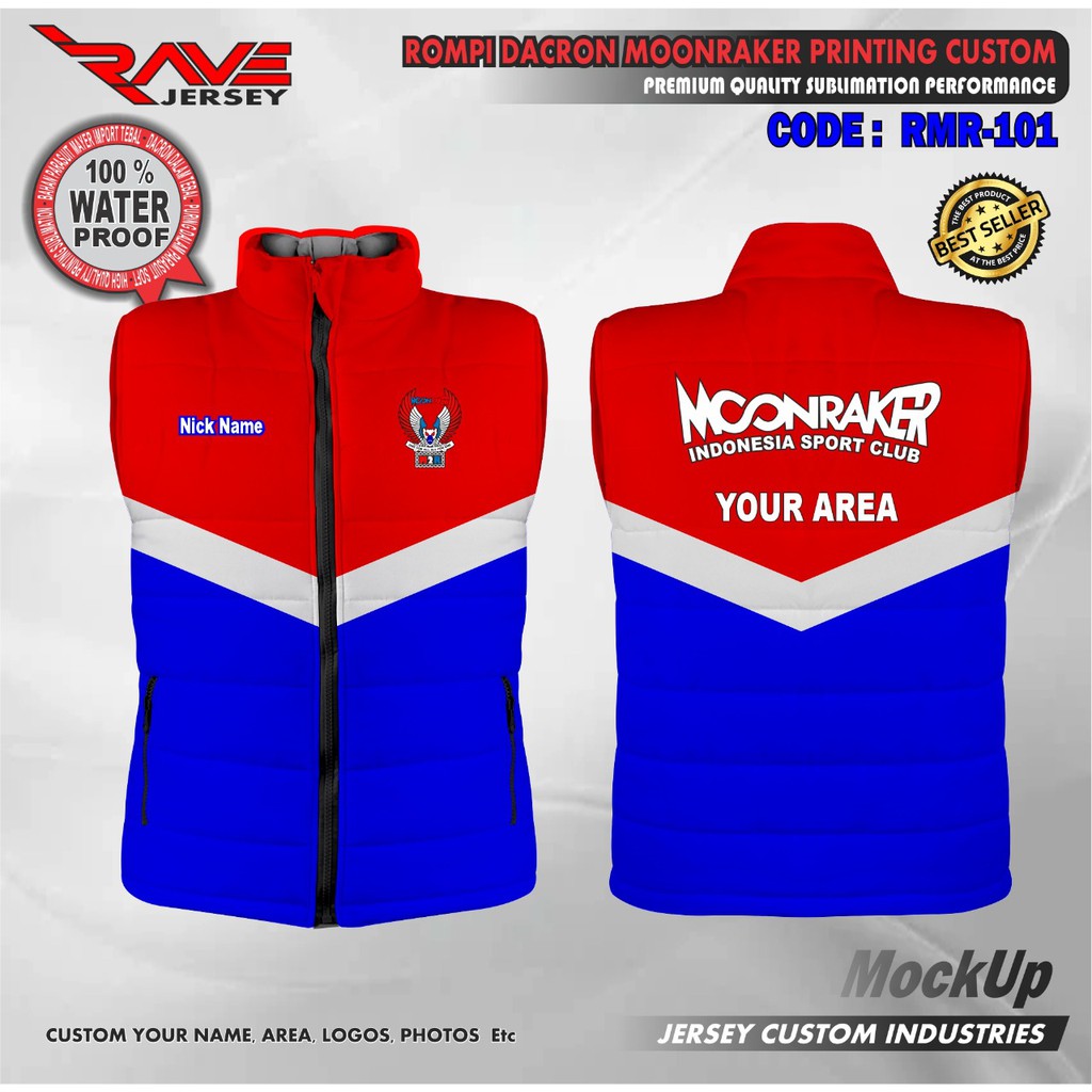 ROMPI PUFFER/DACRON/GELEMBUNG MOONRAKER FULL PRINTING SUBLIM CUSTOM (DESAIN SUKA SUKA)