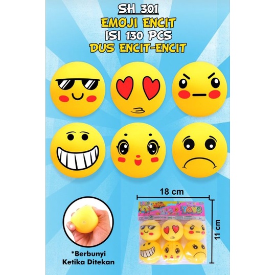 SH 301 - Mainan Bayi Encit Cit Bola Emoticon isi 6pc SH301