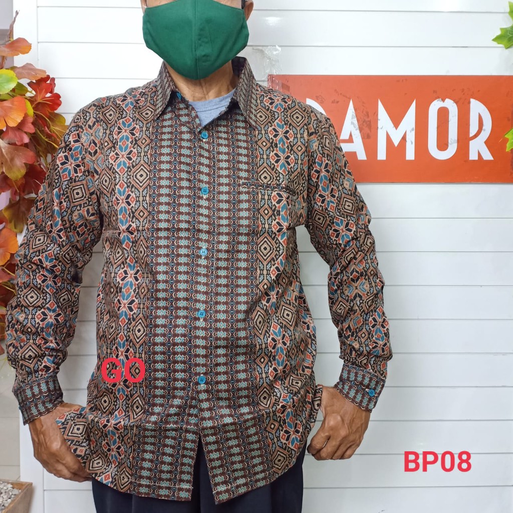 gof BRLC DAMOR (CRESSIDA) BATIK Cowok Pakaian Pria Kemeja Batik Reguler Lengan Panjang