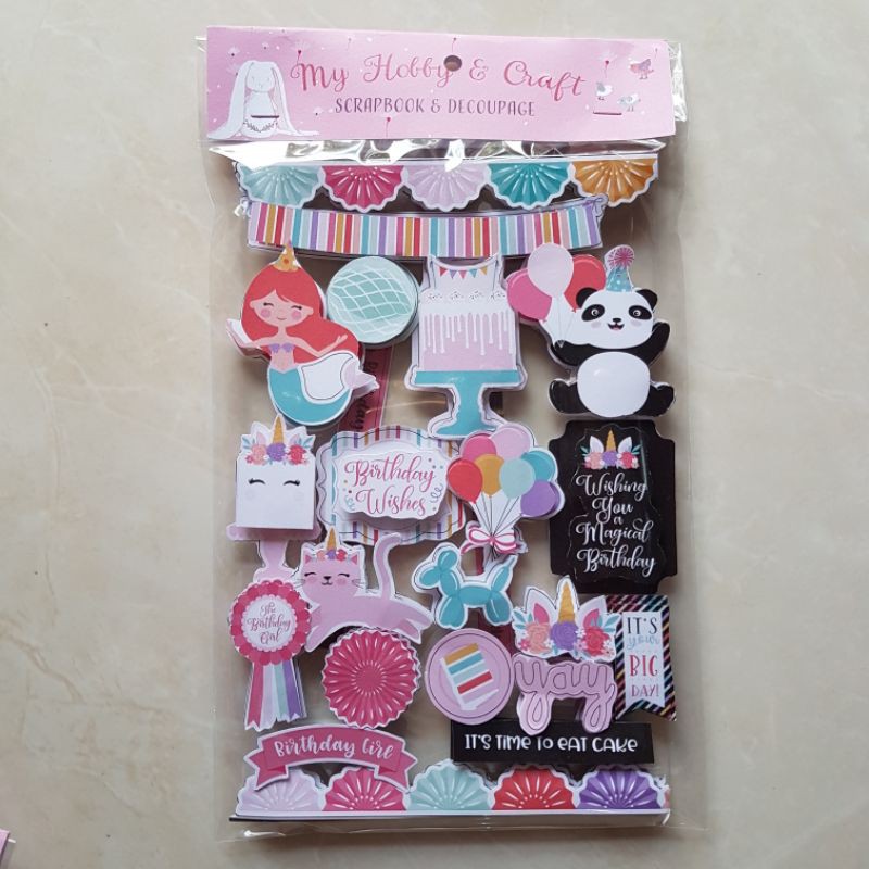 

Sticker Stiker Aesthetic Deco Anak 3D SCRAPBOOK "Wishing You Magical Girl