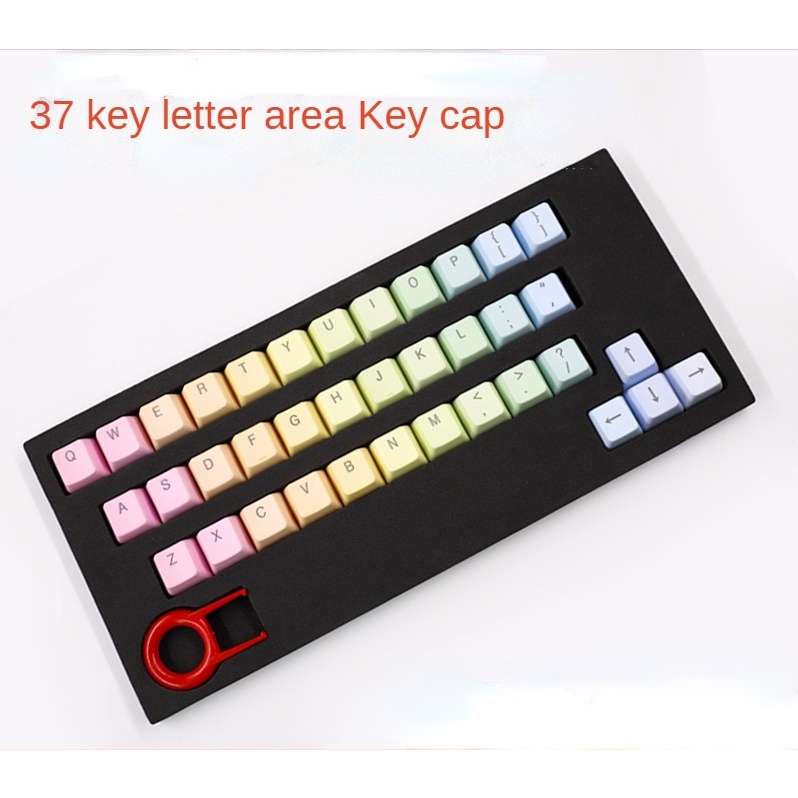 Keycap Keyboard Mekanikal 37 Tombol Bahan Pbt Desain Ergonomis