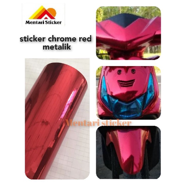 STIKER MOTOR BEAT MERAH CROM SKOTLET MERAH KROM