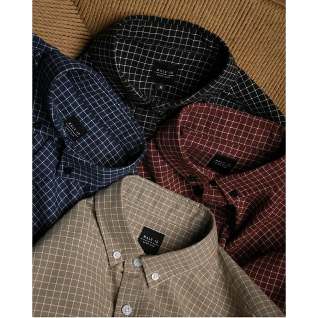 Grid shirt hey male
