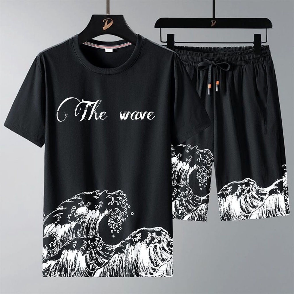 BISA COD-STELAN ASTARYO/STELAN TERBARU/STELAN SANTAI/STELAN UNISEX-THE WAVE HITAM