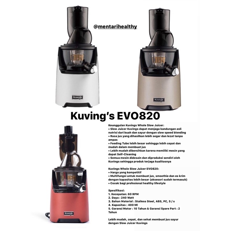 KUVINGS WHOLE SLOW JUICER EVO-820