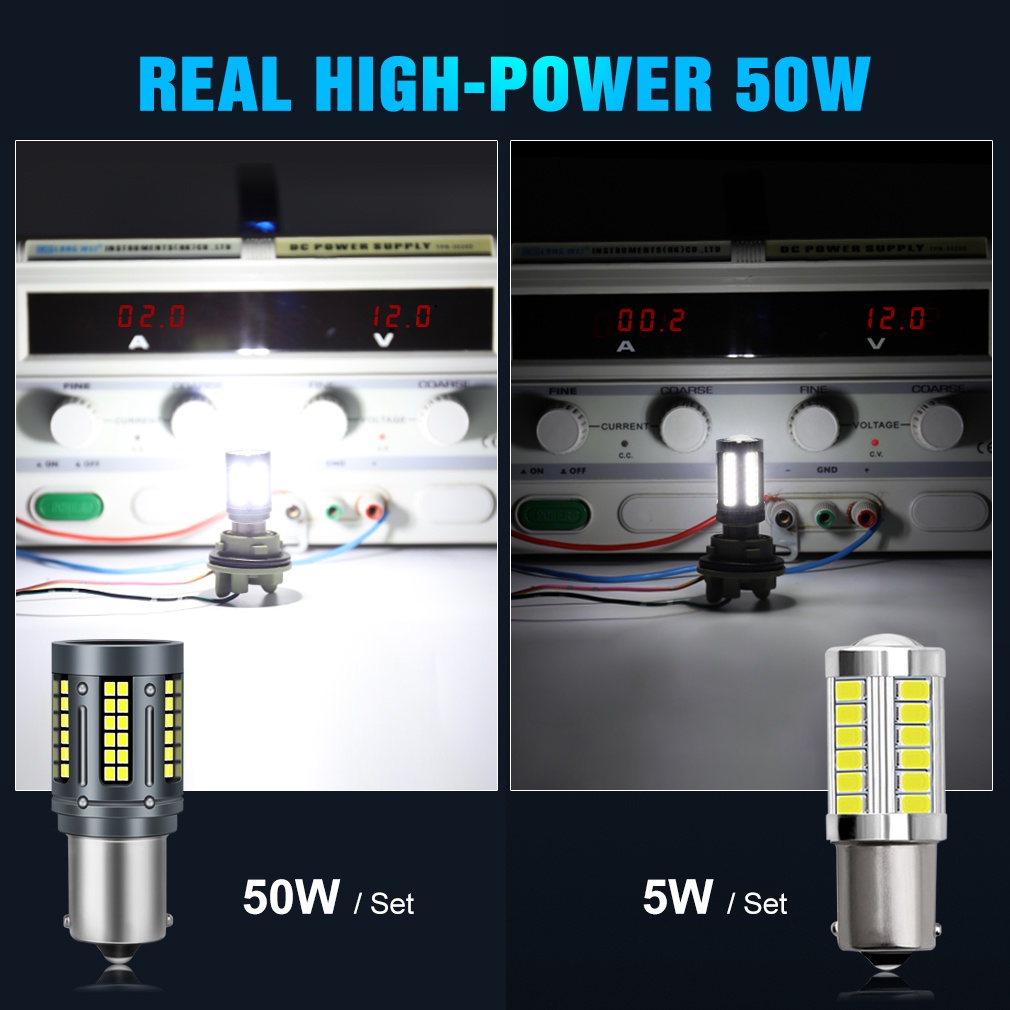 100pcs Lampu Bohlam Led Canbus 50W PY21W P21W 1156 BA15S BAU15S T20 7440 W21W T25 3156 12V Untuk Rem / Sein Mobil