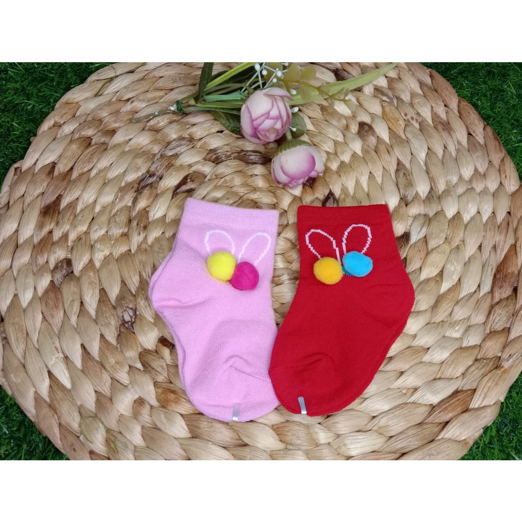 Kaos Kaki Baby Pom-pom Isi 2 Pasang