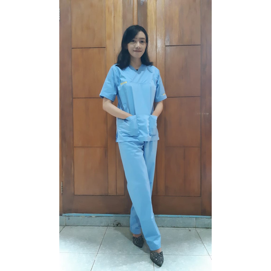 baju scrub, gown ot, baju operasi size L - XXL