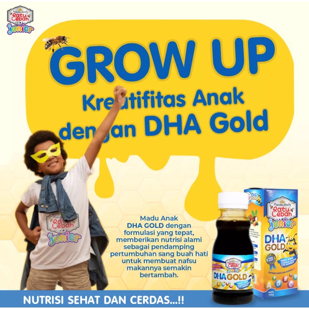 

Madu Anak Ratu Lebah Junior DHA GOLD Plus Omega 3 Kombinasi Lengkap - MADU DHA GOLD