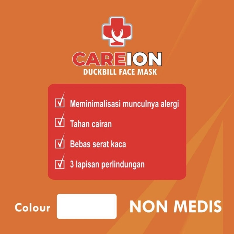 Careion Duckbill Garis | Duckbill Careion Emboss Earloop isi 50pcs