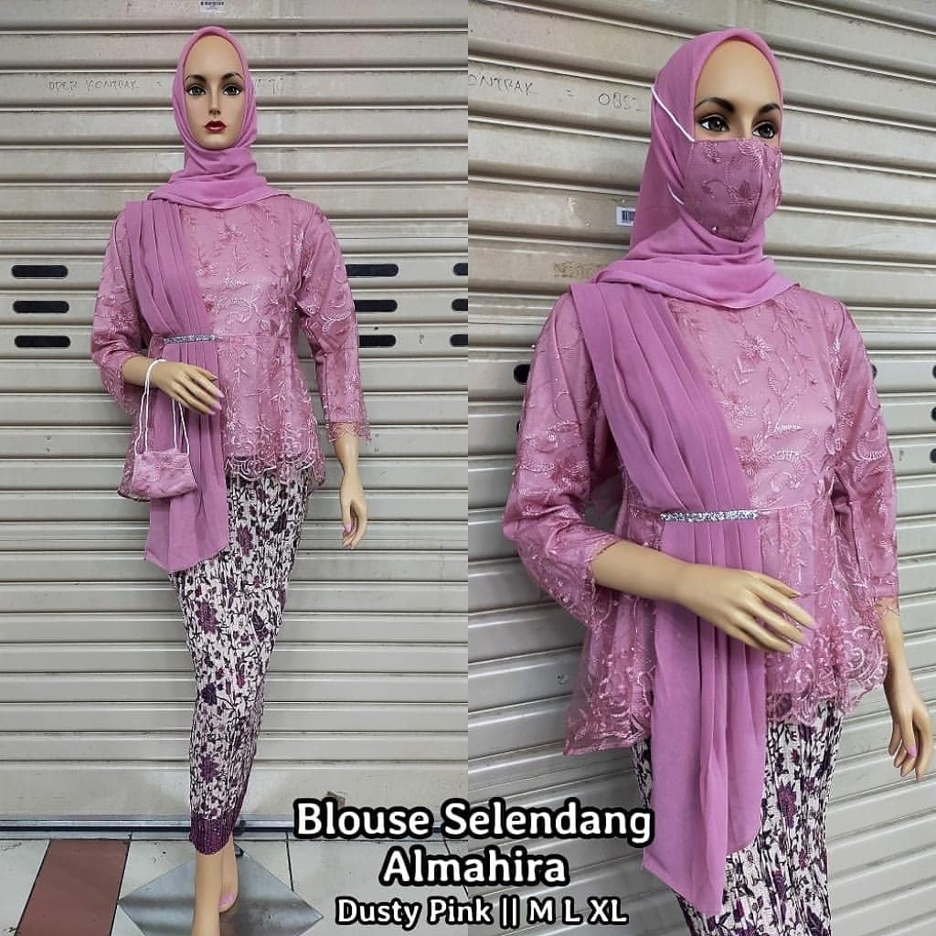 PROMO  KEBAYA  ( HANYA ATASAN ) - DUNIA KEBAYA COD / Kebaya tile with selendang free masker / Kebaya