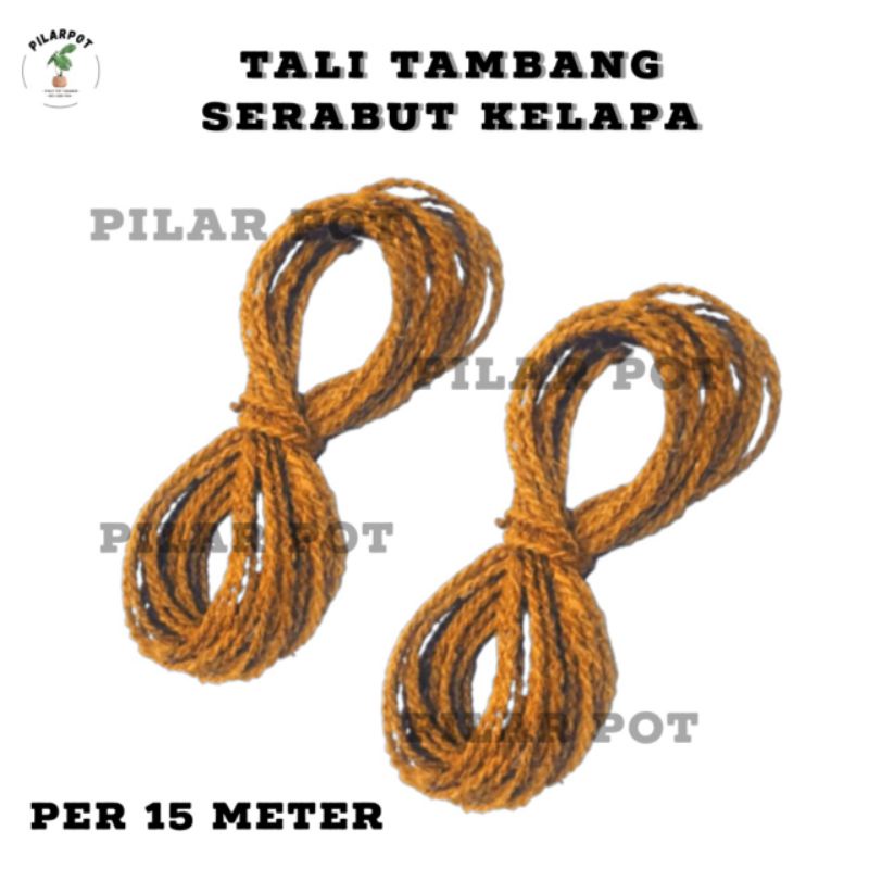 tali tambang sabut serabut kelapa tali ijuk cocofiber - PANJANG 15 METER