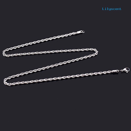 Kalung Rantai Twist Bahan Sterling Silver 925 Untuk Pria Dan Wanita