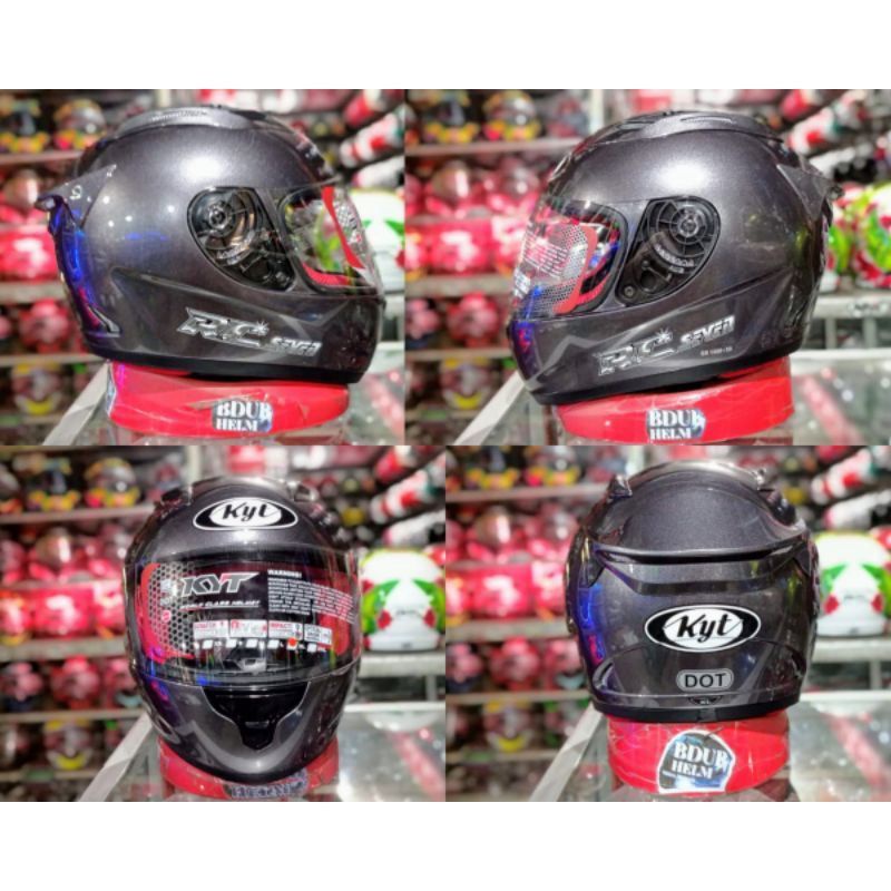 HELM KYT R10 SOLID BLACK DOFF PAKET GANTENG ORIGNAL PICT-H KYT RC7 GUNMETAL