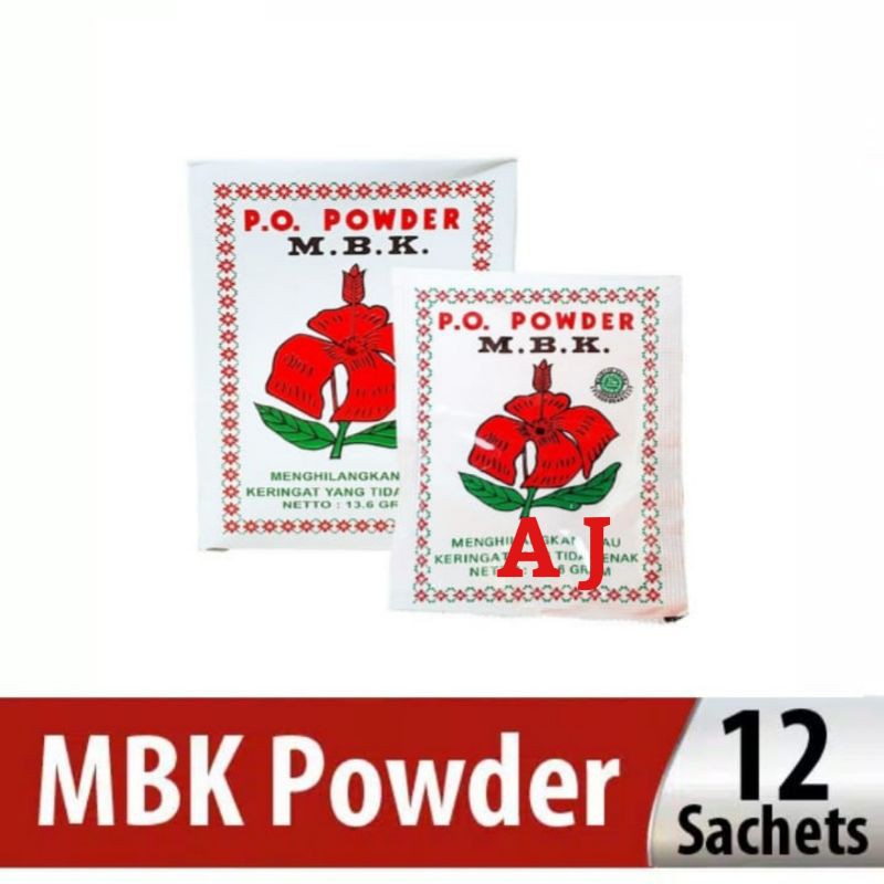 Bedak MBK Powder Box (Isi 12 Bungkus) - Menghilangkan Bau Keringat