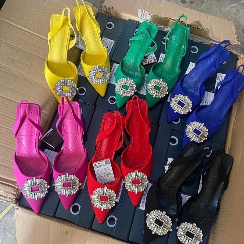 High Heels Zara viral Pastel pink Suede premium