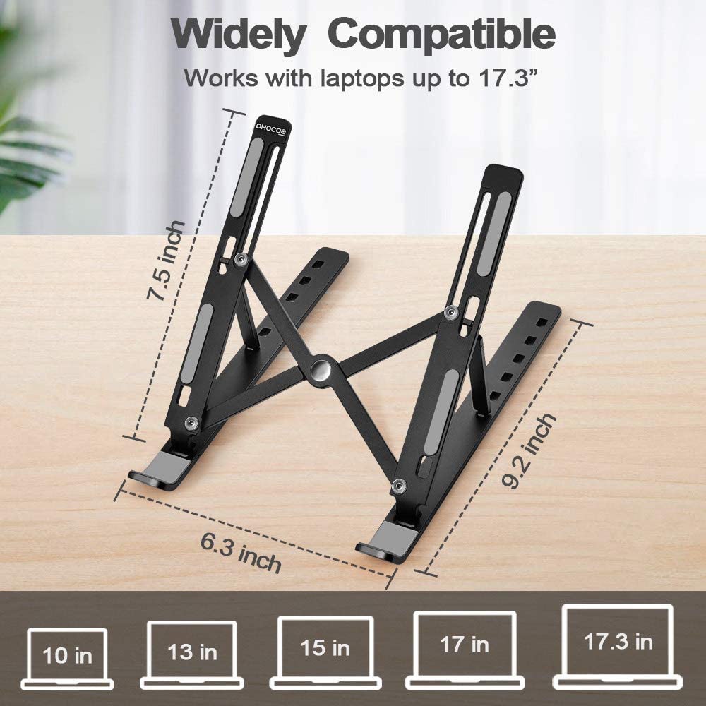 NUOXI Stand Holder Ventilasi Laptop portable bisa dilipat ringan di lipat jadi kecil tatakan ventilasi udara laptop Standar meja Riser Foldable Adjustable 8 Level 13 inch 15 inch 17 inch notebook tablet computer komputer aksesoris accessories mac book