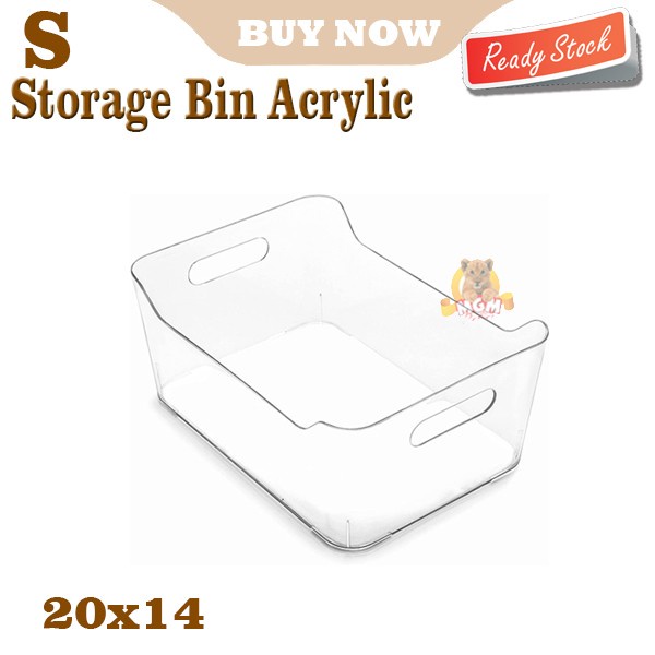 S Storage bin organiser kulkas kabinet akrylic multifungsi w handle