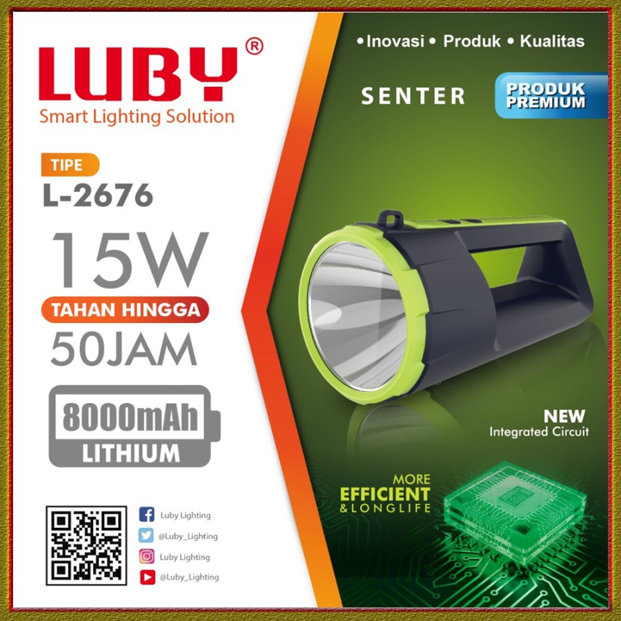 COD SENTER LED + LAMPU EMERGENCY LUBY L-2676C 15 WATT//SENTER JUMBO LUBY L-2676C 15 WATT//LAMPU DARURAT//LAMPU EMERGENCY