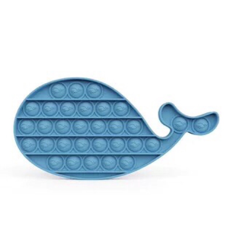 Pop it premium bubble emboss fidget anti stress timbul silicone viral tik tok mainan anak tebel high quality-Blue whale