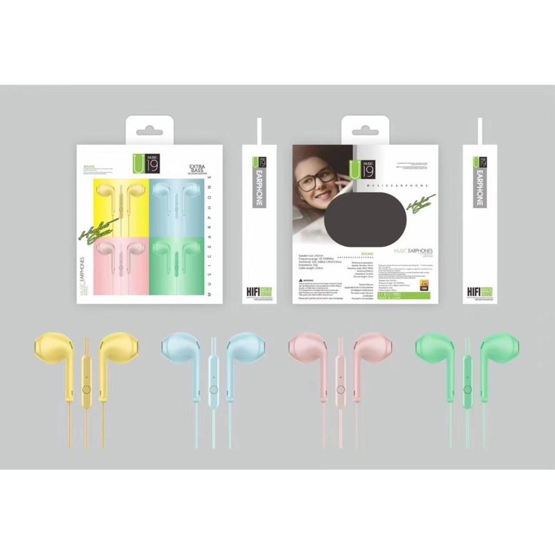 Headset/ Handsfree/ Earphone Macaron U19 Universal Stereo Mic Jack 3,5mm