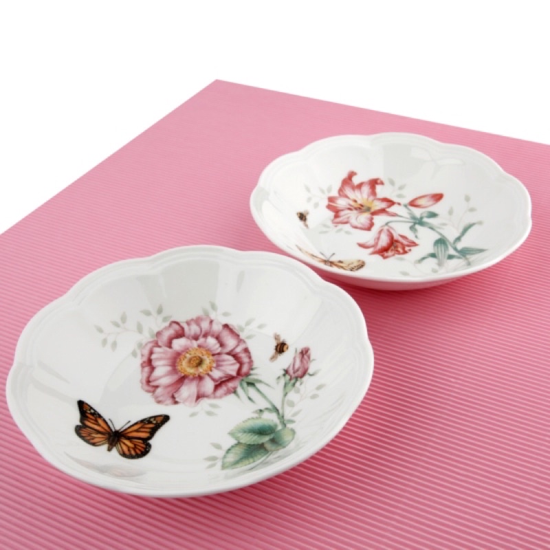 Jual Lenox Butterfly Meadow Fruit Bowl 2piece Set Fritillary Monarch