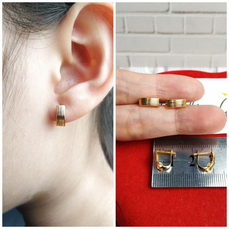 ANTING JEPIT KOMBINASI GOLD PERAK ASLI S925 CC575