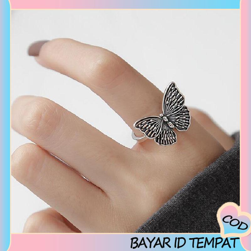 COD❤️ Cincin Bentuk Kupu-Kupu Tiga Dimensi Untuk Wanita-A.one