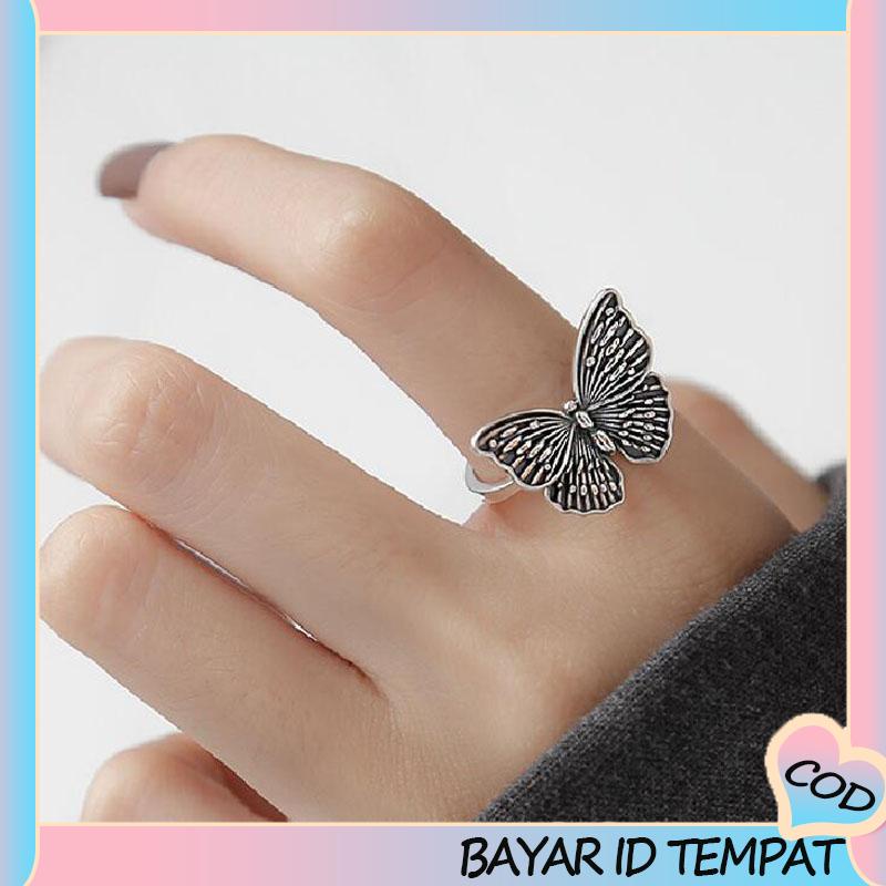 COD❤️ Cincin Bentuk Kupu-Kupu Tiga Dimensi Untuk Wanita-A.one