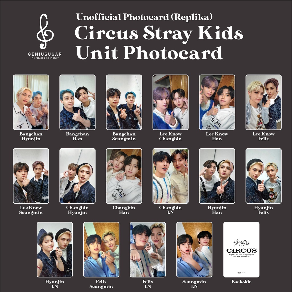 [REPLIKA STRAY KIDS] PHOTOCARD UNIT CIRCUS SKZ